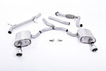 Milltek Sport exhaust system parts for 2016+ Audi A4 2.0 TFSI B9 Quattro Saloon & Avant (part SSXAU616): pipework, silencers and polished silver tailpipe tips