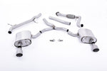 Milltek Sport exhaust system parts for 2016+ Audi A4 2.0 TFSI B9 Quattro Saloon & Avant (part SSXAU617): pipework, silencers and polished silver tailpipe tips