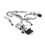 Milltek Sport exhaust system parts for 2019+ Audi RS7 C8 4.0 V8 bi-turbo (part SSXAU941): pipework, silencers and black tailpipe tips