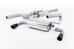 Milltek Sport exhaust system parts for 2014-2016 BMW 4 Series F32 428i Coupé (part SSXBM1007): pipework, silencers and black tailpipe tips