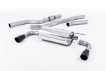 Milltek Sport exhaust system parts for 2014-2016 BMW 4 Series F32 428i Coupé (part SSXBM1014): pipework, silencers and black tailpipe tips