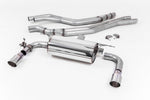 Milltek Sport exhaust system parts for 2015-2018 BMW 2 Series M240i Coupe (part SSXBM1056): pipework, silencers and polished silver tailpipe tips