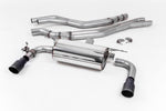Milltek Sport exhaust system parts for 2015-2018 BMW 2 Series M240i Coupe (part SSXBM1057): pipework, silencers and black tailpipe tips