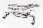 Milltek Sport exhaust system parts for 2015-2018 BMW 2 Series M240i Coupe (part SSXBM1058): pipework, silencers and black tailpipe tips