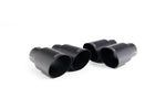 Close-up of black Milltek Sport exhaust tips for the 2018+ BMW 2 Series M2 Competition Coupé (part SSXBM1081)