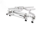 Milltek Sport exhaust system parts for 2018+ BMW 2 Series M2 Competition Coupé (part SSXBM1084): pipework, silencers and polished silver tailpipe tips