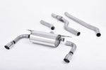 Milltek Sport exhaust system parts for 2012-2015 BMW 3 Series F30 328i M Sport Automatic (part SSXBM962): pipework, silencers and polished silver tailpipe tips
