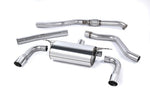 Milltek Sport exhaust system parts for 2014-2015 BMW 2 Series M235i Coupé (part SSXBM987): pipework, silencers and polished silver tailpipe tips