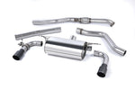 Milltek Sport exhaust system parts for 2014-2015 BMW 2 Series M235i Coupé (part SSXBM990): pipework, silencers and polished silver tailpipe tips