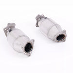 A top wide view of Milltek Large Bore Downpipe and Hi-Flow Sports Catalyst w/ Heat Wrap for Chevrolet Corvette C8 Z06 5.5L V8 2023-2025 with white background