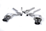 Milltek Sport exhaust system parts for 2015-2018 Ford Mustang 2.3 EcoBoost (part SSXFD177): pipework, silencers and black tailpipe tips