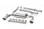 Milltek Sport exhaust system parts for 2016-2018 Ford Focus Mk3 RS 2.3-litre EcoBoost 4wd 5-Door Hatchback (part SSXFD183): pipework, silencers and black tailpipe tips