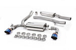 Milltek Sport exhaust system parts for 2016-2018 Ford Focus Mk3 RS 2.3-litre EcoBoost 4wd 5-Door Hatchback (part SSXFD187): pipework, silencers and burnt titanium blue tailpipe tips