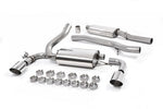 Milltek Sport exhaust system parts for 2016-2018 Ford Focus Mk3 RS 2.3-litre EcoBoost 4wd 5-Door Hatchback (part SSXFD190): pipework, silencers and black tailpipe tips