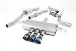Milltek Sport exhaust system parts for 2017-2022 Honda Civic Type R FK8 2.0 i-VTEC (part SSXHO246): pipework, silencers and burnt titanium blue tailpipe tips