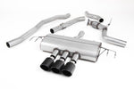 Milltek Sport exhaust system parts for 2017-2022 Honda Civic Type R FK8 2.0 i-VTEC (part SSXHO250): pipework, silencers and black tailpipe tips