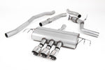 Milltek Sport exhaust system parts for 2017-2022 Honda Civic Type R FK8 2.0 i-VTEC (part SSXHO252): pipework, silencers and black tailpipe tips