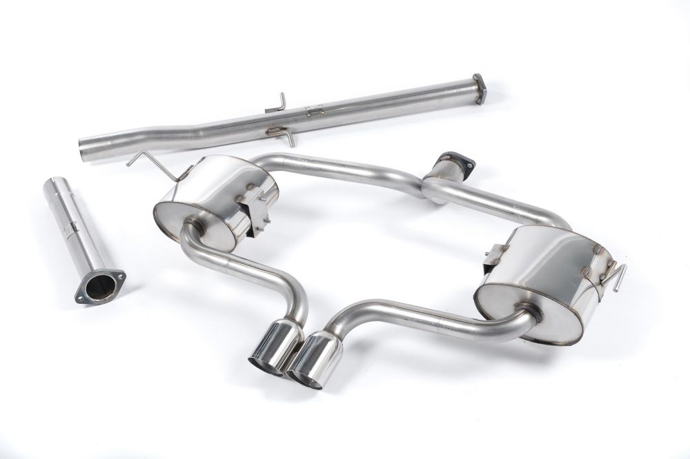 Milltek Sport exhaust system parts for 2002-2006 MINI Mk1 Cooper S (part SSXM007): pipework, silencers and polished silver tailpipe tips