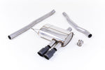 Milltek Sport exhaust system parts for 2014+ MINI Mk3 Mini Cooper S 2.0 Turbo (part SSXM410): pipework, silencers and black tailpipe tips