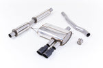 Milltek Sport exhaust system parts for 2014+ MINI Mk3 Mini Cooper S 2.0 Turbo (part SSXM412): pipework, silencers and black tailpipe tips