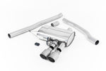 Milltek Sport exhaust system parts for 2014+ MINI Mk3 Mini Cooper S 2.0 Turbo (part SSXM442): pipework, silencers and black tailpipe tips