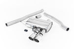 Milltek Sport exhaust system parts for 2014+ MINI Mk3 Mini Cooper S 2.0 Turbo (part SSXM444): pipework, silencers and polished silver tailpipe tips