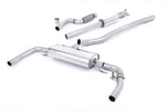 Milltek Sport exhaust system parts for 2013-2018 Mercedes-Benz CLA-Class CLA45 AMG 2.0 Turbo (part SSXMZ110): pipework, silencers and polished silver tailpipe tips