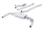 Milltek Sport exhaust system parts for 2013-2018 Mercedes-Benz CLA-Class CLA45 AMG 2.0 Turbo (part SSXMZ111): pipework, silencers and polished silver tailpipe tips