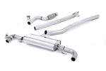 Milltek Sport exhaust system parts for 2012-2018 Mercedes-Benz A-Class A45 AMG 2.0 Turbo (part SSXMZ114): pipework, silencers and polished silver tailpipe tips