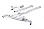 Milltek Sport exhaust system parts for 2012-2018 Mercedes-Benz A-Class A45 AMG 2.0 Turbo (part SSXMZ115): pipework, silencers and polished silver tailpipe tips
