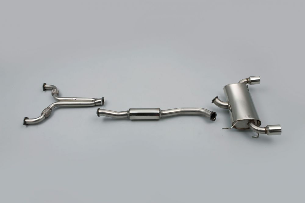 Milltek Sport exhaust system parts for 2003-2010 Nissan 350Z 3.5 V6 (part SSXNI001): pipework, silencers and polished silver tailpipe tips (photo 2)