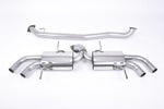 Milltek Sport exhaust system parts for 2009-2015 Nissan GT-R R35 (part SSXNI003): pipework, silencers and polished silver tailpipe tips