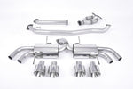 Milltek Non-Resonated Primary Cat-Back Exhaust Systems with Quad GT-127 Tips for Nissan GT-R R35 2009-2015