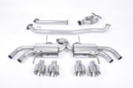 Milltek Sport exhaust system parts for 2009-2015 Nissan GT-R R35 (part SSXNI006): pipework, silencers and polished silver tailpipe tips