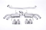 Milltek Non-Resonated Secondary Cat-Back Exhaust Systems with Quad GT-127 Tips for Nissan GT-R R35 2009-2015