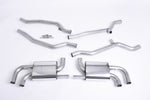 Milltek Sport exhaust system parts for 2010-2014 Porsche Cayenne 958 Turbo 4.8 V8 (part SSXPO108): pipework, silencers and polished silver tailpipe tips