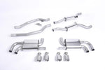 Milltek Sport exhaust system parts for 2010-2014 Porsche Cayenne 958 Turbo 4.8 V8 (part SSXPO111): pipework, silencers and polished silver tailpipe tips