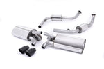 Milltek Sport exhaust system parts for 2009-2013 Porsche Cayman S 3.4 987 Gen2 (part SSXPO117): pipework, silencers and black tailpipe tips