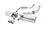 Milltek Sport exhaust system parts for 2006-2009 Porsche Cayman S 3.4 987 Gen1 (part SSXPO120): pipework, silencers and black tailpipe tips