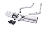 Milltek Sport exhaust system parts for 2006-2009 Porsche Cayman S 3.4 987 Gen1 (part SSXPO121): pipework, silencers and black tailpipe tips