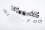 Milltek Sport exhaust system parts for 2018-2020 Porsche 911 991.2 GT3 & GT3 RS (part SSXPO129): pipework, silencers and polished silver tailpipe tips