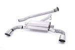 Milltek Sport exhaust system parts for 2022+ Subaru BRZ 2.4 Litre (part SSXSB029): pipework, silencers and polished silver tailpipe tips