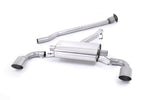 Milltek Sport exhaust system parts for 2022+ Subaru BRZ 2.4 Litre (part SSXSB034): pipework, silencers and polished silver tailpipe tips