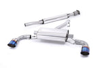 Milltek Sport exhaust system parts for 2022+ Subaru BRZ 2.4 Litre (part SSXSB036): pipework, silencers and burnt titanium blue tailpipe tips