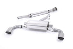 Milltek Sport exhaust system parts for 2012-2021 Subaru BRZ 2.0-litre (part SSXSB037): pipework, silencers and polished silver tailpipe tips