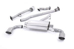 Milltek Sport exhaust system parts for 2012-2021 Subaru BRZ 2.0-litre (part SSXSB038): pipework, silencers and polished silver tailpipe tips
