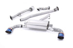 Milltek Sport exhaust system parts for 2012-2021 Subaru BRZ 2.0-litre (part SSXSB039): pipework, silencers and burnt titanium blue tailpipe tips