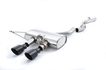 Milltek Sport exhaust system parts for 2009-2013 Volkswagen Golf Mk6 R 2.0 TFSI 270PS (part SSXVW140): pipework, silencers and black tailpipe tips