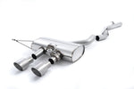 Milltek Sport exhaust system parts for 2009-2013 Volkswagen Golf Mk6 R 2.0 TFSI 270PS (part SSXVW165): pipework, silencers and black tailpipe tips