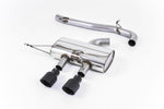 Milltek Sport exhaust system parts for 2009-2013 Volkswagen Golf Mk6 R 2.0 TFSI 270PS (part SSXVW217): pipework, silencers and black tailpipe tips
